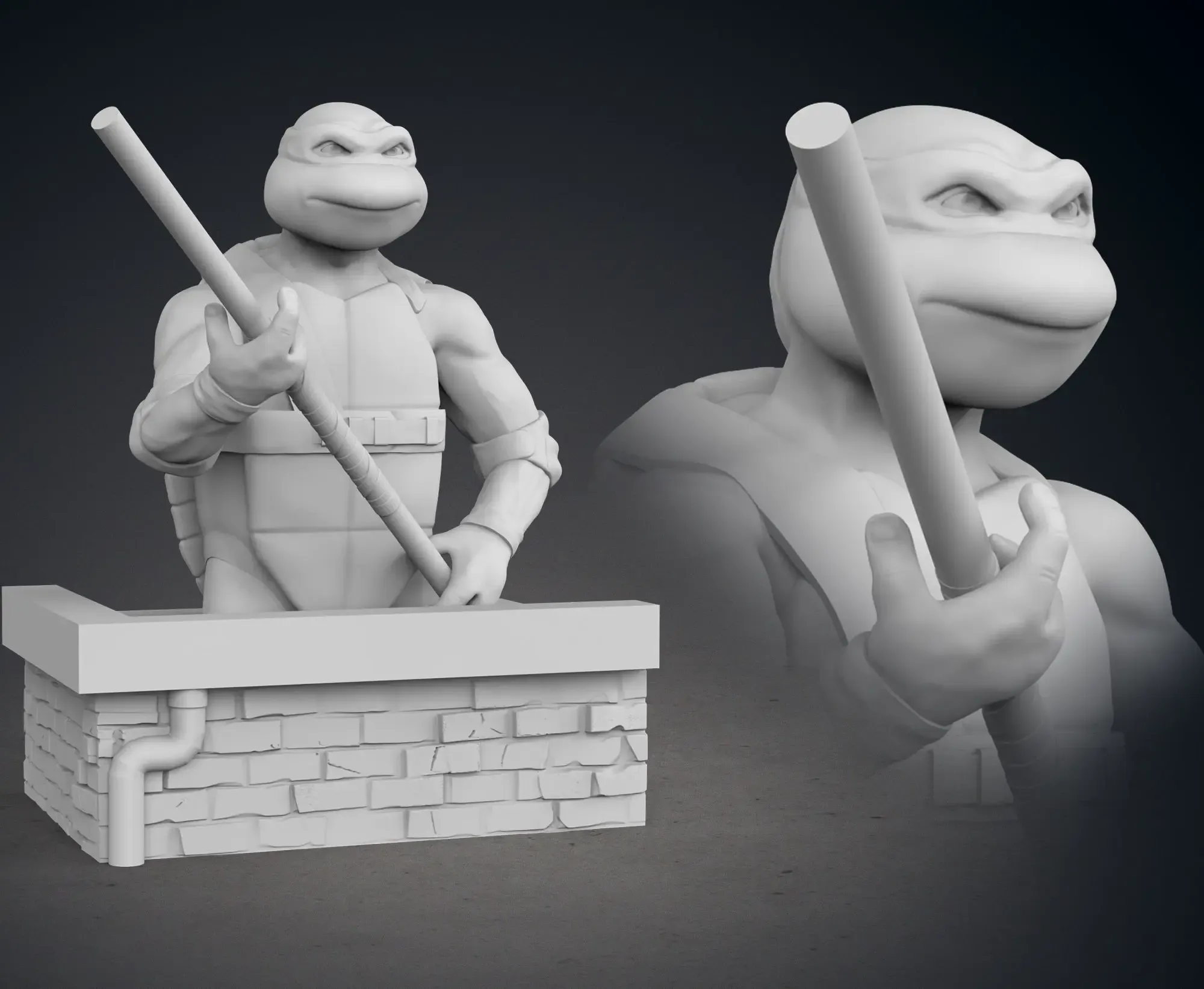 donatello büste 3d modelle download realität wolke 3D print model - Mito3D