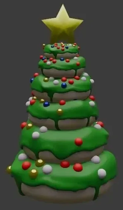 rosquinha natal árvore 3d modelos baixar crialidade nuvem 3d print model - Mito3D