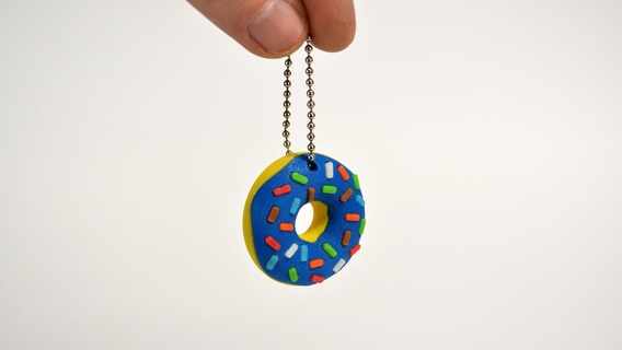 donut keychain Foods 3d print model - Mito3D