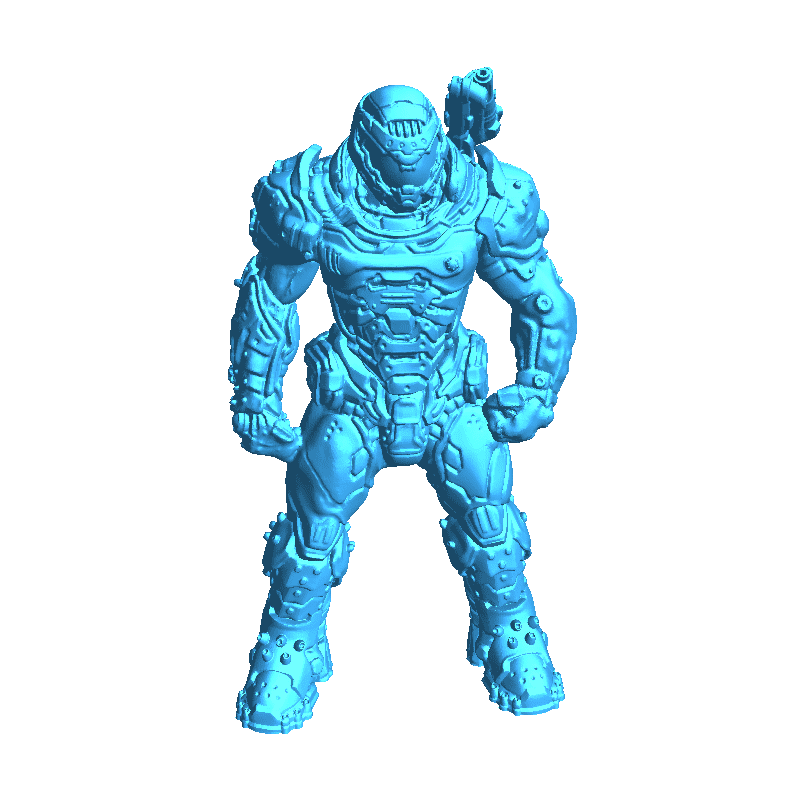 doom guy support free 3d models download creality cloud Robots 3D print model - Mito3D