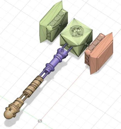 martelo destruição tamanho natural 3d modelos baixar crialidade nuvem 3d print model - Mito3D