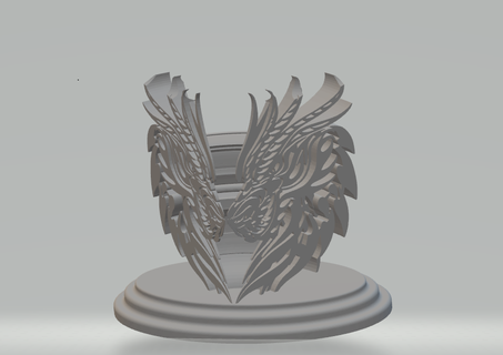 çift Ejderha çubuk Kulp destek yarışma efsaneler 3d print model - Mito3D