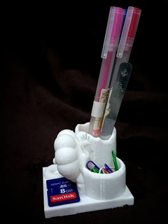 Duplo cara caneta suporte leão pavão Educação 3d print model - Mito3D