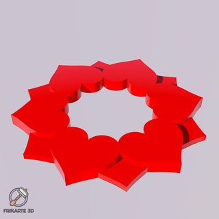 double hearts circle decoration Home Decor 3d print model - Mito3D
