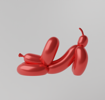 unten Ballon Hund Kunst Spielzeug Ventilator Puppen Zubehör 3d print model - Mito3D