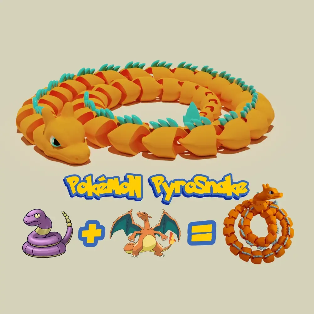 dracaufeu serpent pokemon pyroserpent 3d models download creality cloud 3D print model - Mito3D