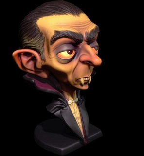 Dracula buste fictif personnages 3d print model - Mito3D