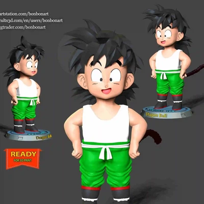 dragon balle gohan enfant 3d modèles télécharger créalité nuage personnages 3d print model - Mito3D
