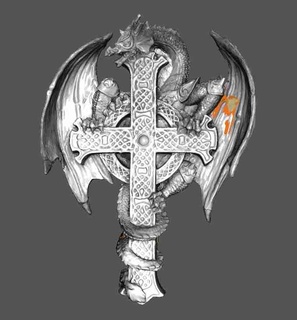dragon celtic cross Myths 3d print model - Mito3D