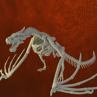 Drago scheletro mostri 3d print model - Mito3D