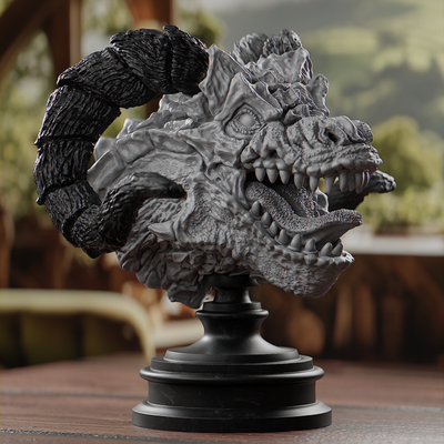 dragon head trophy 3d models download creality cloud myths 3d print model - Mito3D