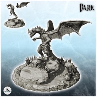 dragon rock skulls - figure miniature statue fantasy Fictional Characters 3d print model - Mito3D