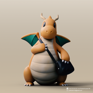 dragonite pokémon 3d modelle download realität wolke fiktiv zeichen 3d print model - Mito3D