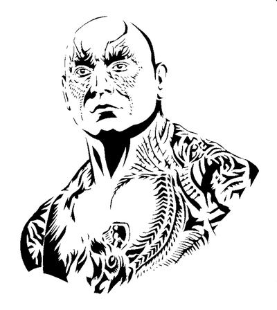 drax destroyer stencil 3d models download creality cloud 3d print model - Mito3D