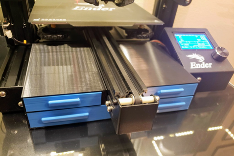 double tiroirs ender 3 pro imprimante pièces accessoires 3d print model - Mito3D