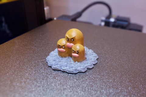 dugtrio personnages 3d print model - Mito3D