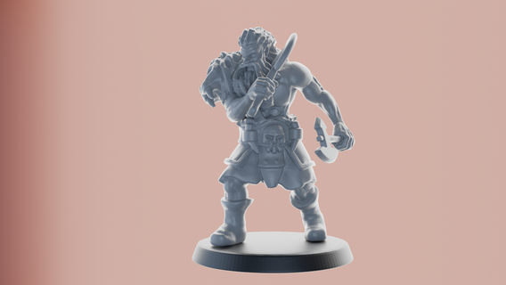 anão bárbaro ficcional personagens 3d print model - Mito3D