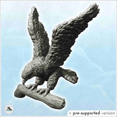 eagle on branch 10 - miniatures animal rpg tabl 3d models download creality cloud mammal 3d print model - Mito3D
