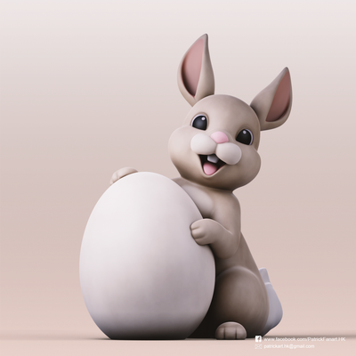 ostern hase 3d modelle download realität wolke 3d print model - Mito3D