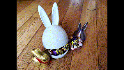 easter bunny egg gift basket chocolate bowl holder rabbit Cups & Mugs 3d print model - Mito3D