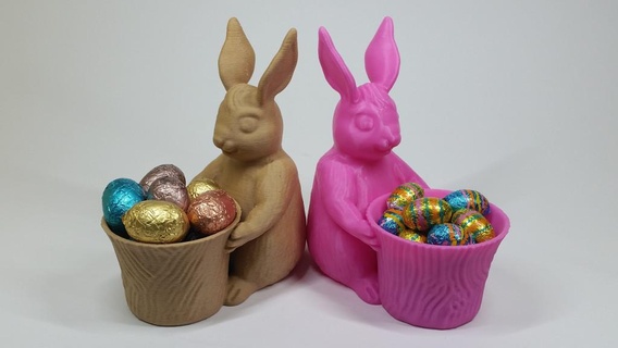 easter bunny toy pot planter Animals 3d print model - Mito3D