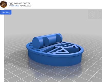 easter egg cookie cutter Household 3d print model - Mito3D