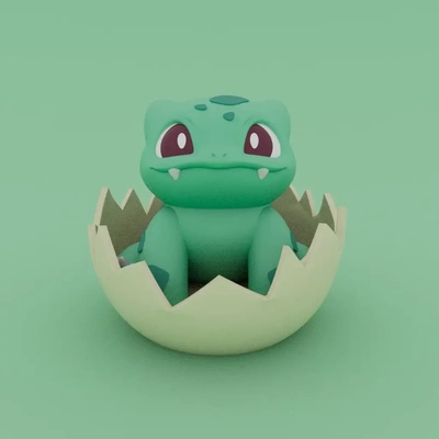 páscoa especial bulbasauro pokémon 3d modelos baixar crialidade nuvem 3d print model - Mito3D