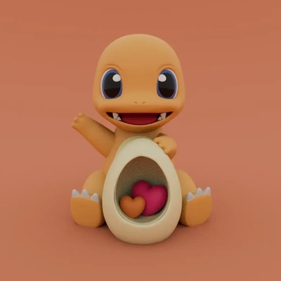 páscoa especial charmander pokémon 3d modelos baixar crialidade nuvem 3d print model - Mito3D