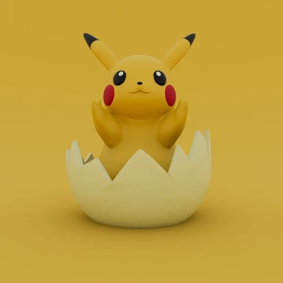 páscoa especial pikachu pokémon 3d modelos baixar crialidade nuvem 3d print model - Mito3D