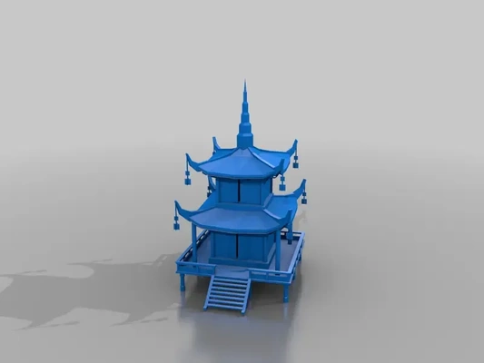 oriental torre terreno 3d modelos descargar crealidad nube 3d print model - Mito3D