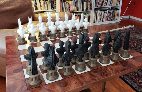 egipcio ajedrez conjunto columna pedestal 3d modelos descargar crealidad nube juguetes juegos 3d print model - Mito3D