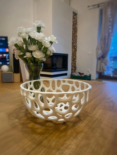 elegant voronoi bowl 3d models download creality cloud household 3d print model - Mito3D