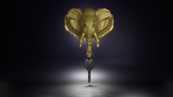 elephant llave soporte hogar casa decoración 3d print model - Mito3D