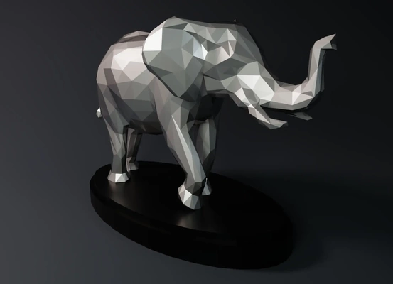 elefant poly 3d modelle download realität wolke 3d print model - Mito3D