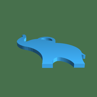 l'éléphant key chain mammifère 3d print model - Mito3D