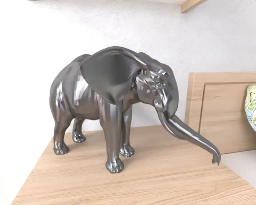 elefante lowpoly poli 3d modelli scarica creality nube 3d print model - Mito3D