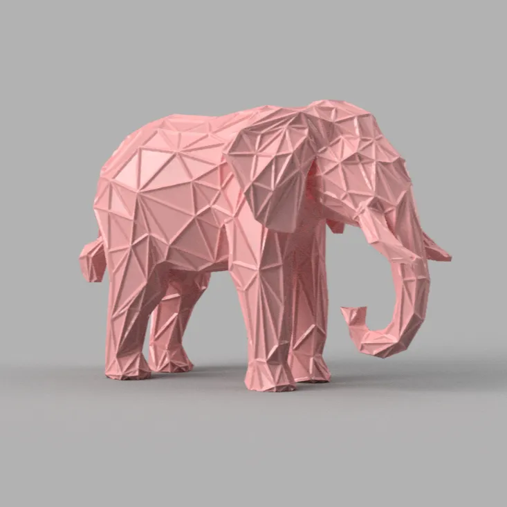 elefante wireframe 3d modelli scarica creality nube mammifero 3D print model - Mito3D