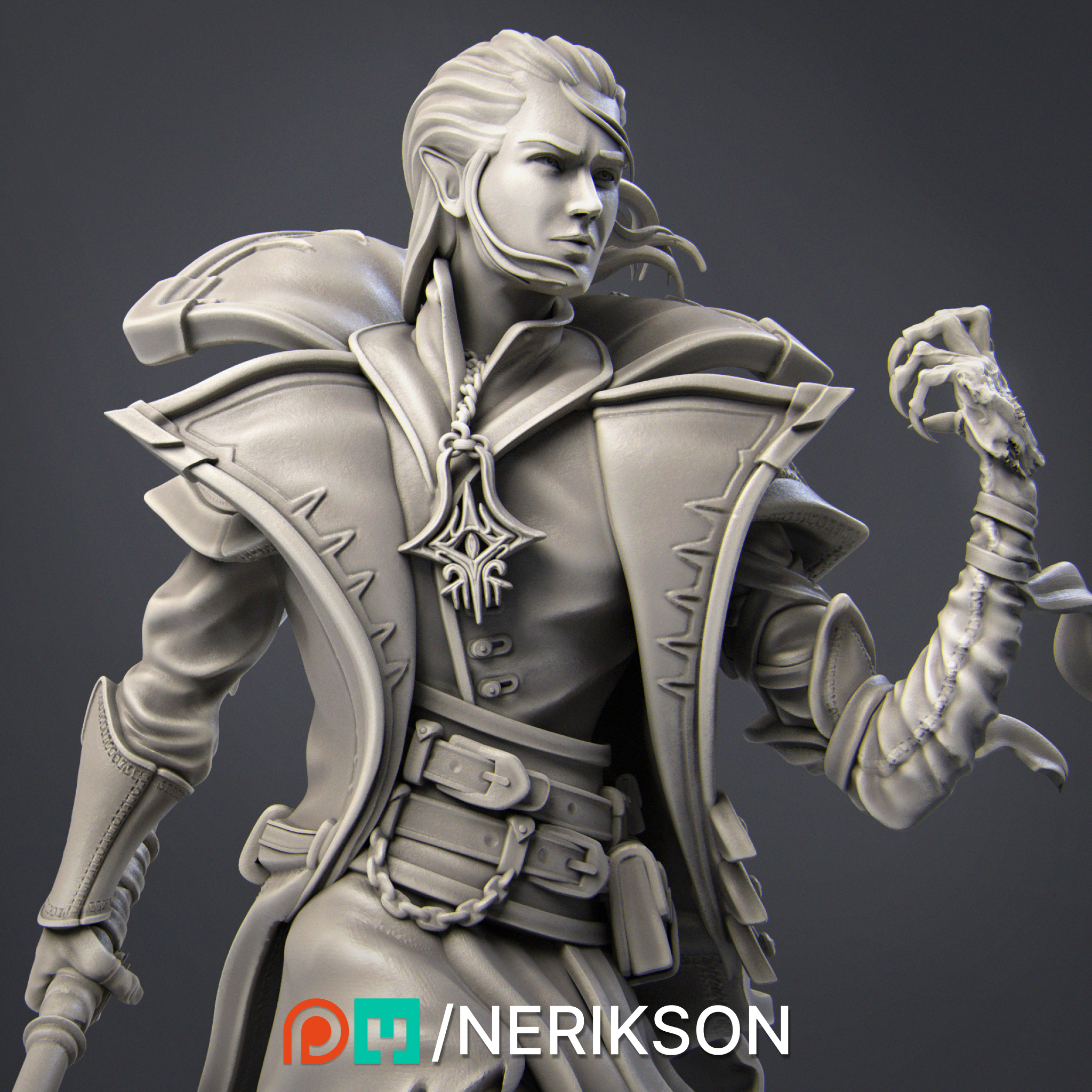 elf warlock Fictional Characters 3D print model - Mito3D