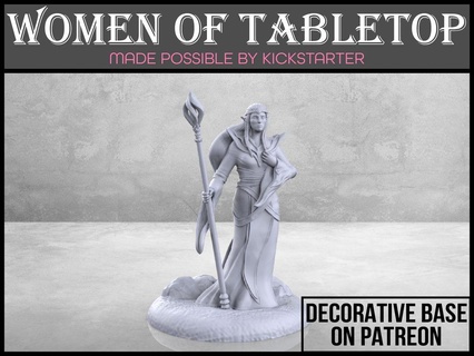 elven sorceress - tabletop miniature Characters 3d print model - Mito3D