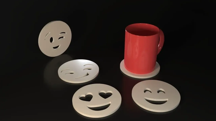 emojis untersetzer 3d modelle download realität wolke 3d print model - Mito3D