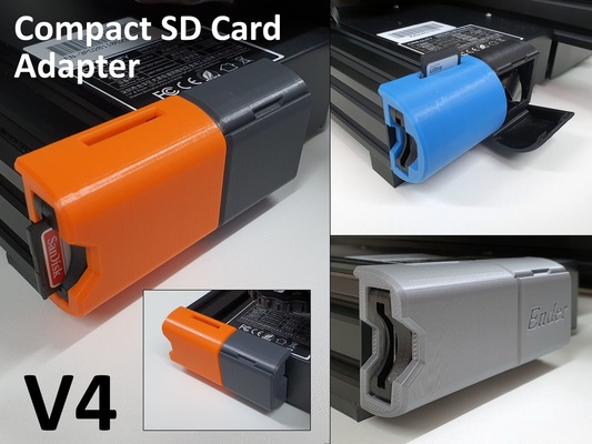 ender 3 pro v2 compacto sd tarjeta adaptador alojamiento v4 3d modelos descargar crealidad nube 3d print model - Mito3D