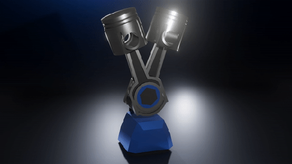 motor pistão escultura troféu casa decoração 3d print model - Mito3D