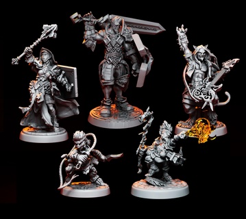 epic adventure miniatures-welcome pack Characters 3d print model - Mito3D