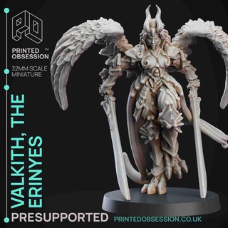 erinyes - hell angel presupported 32mm scale Women 3d print model - Mito3D
