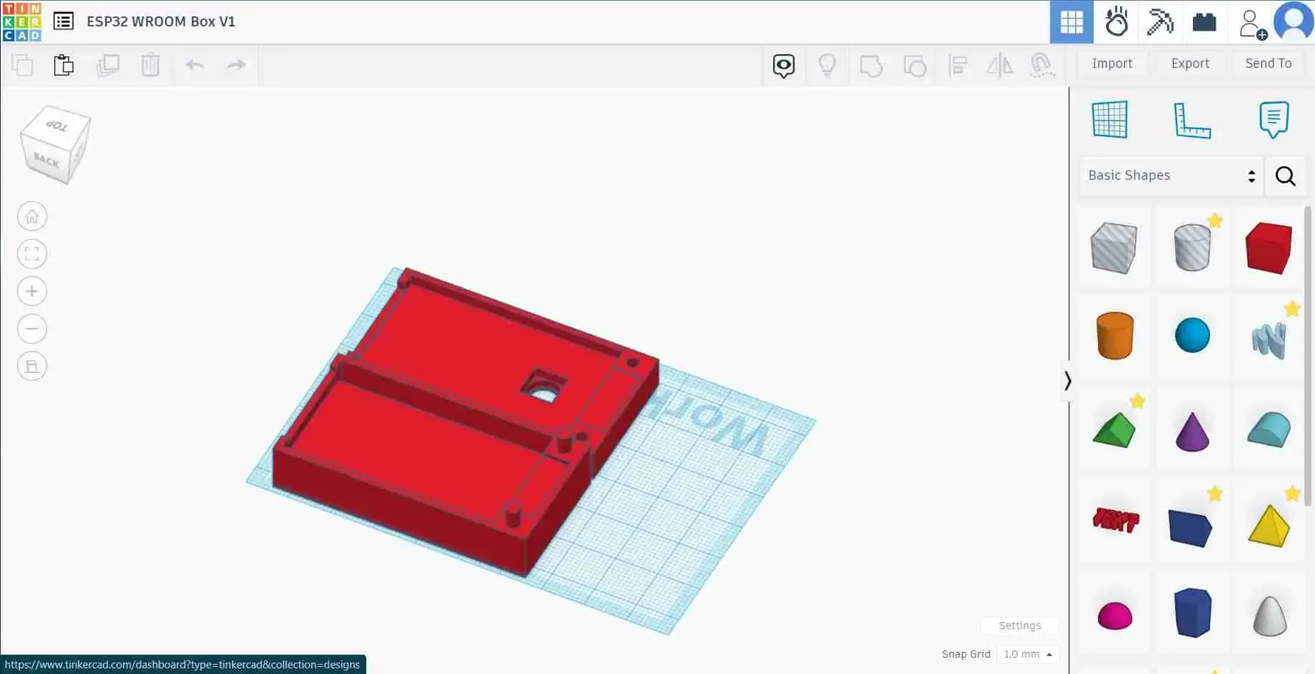 esp32 wroom boîte v1 3d modèles télécharger créalité nuage 3D print model - Mito3D