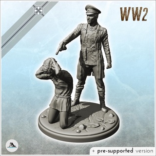 execution scene german officer p08 luger 11 - ww2 Men 3d print model - Mito3D
