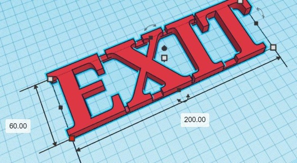 exit sign 200x60x10mm Public Facilities 3d print model - Mito3D