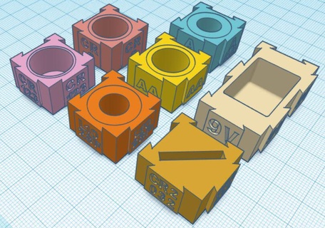 expandable battery holders Tools 3d print model - Mito3D