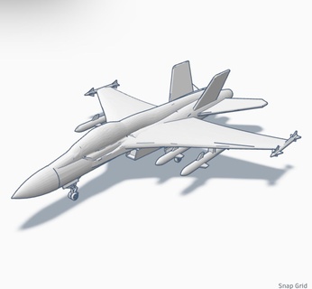 f 18 arma fogo independente 3d modelos baixar crialidade nuvem aeronave 3d print model - Mito3D