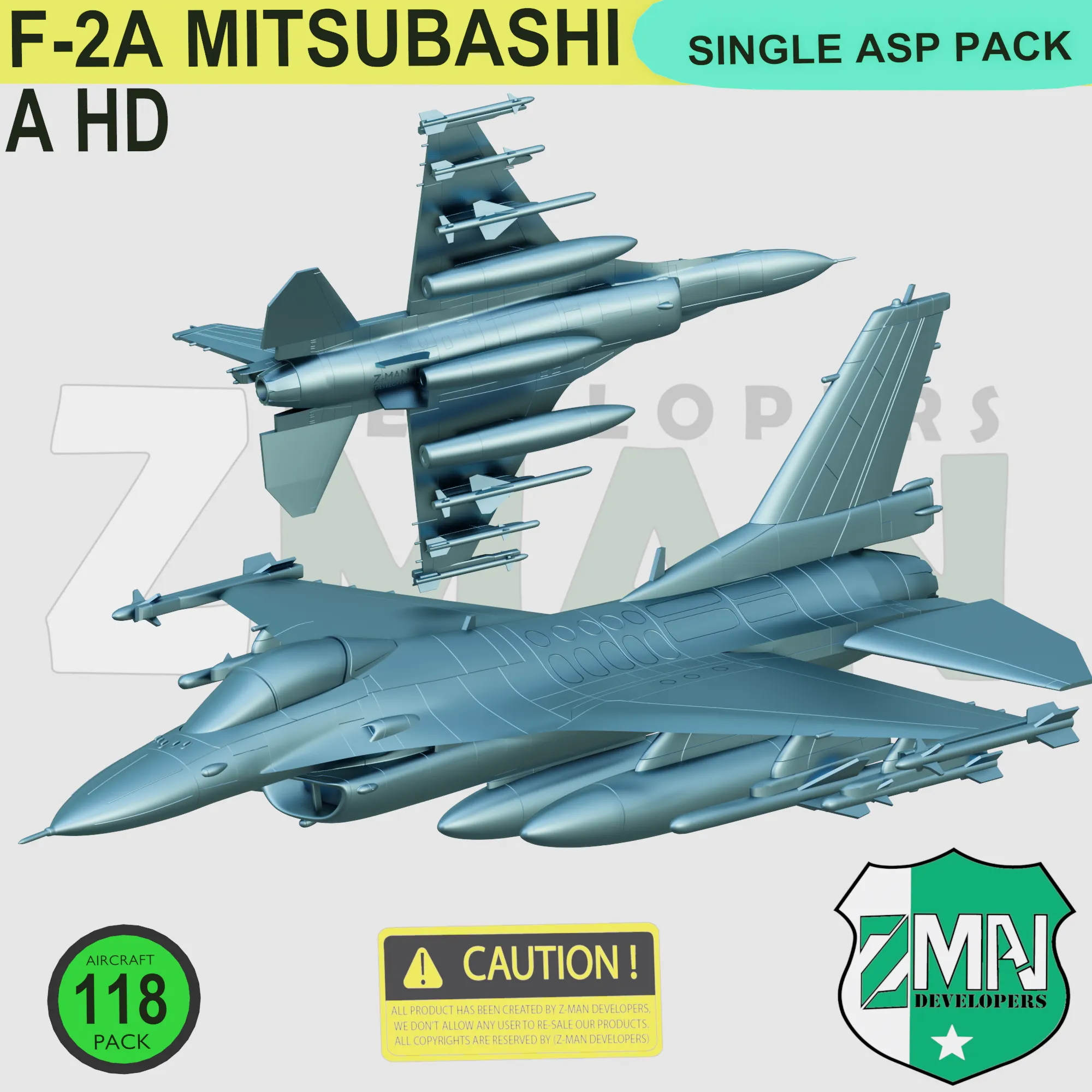 2b mitsubishi single asp pack style 3d modelle download realität wolke kampfflugzeuge 3D print model - Mito3D